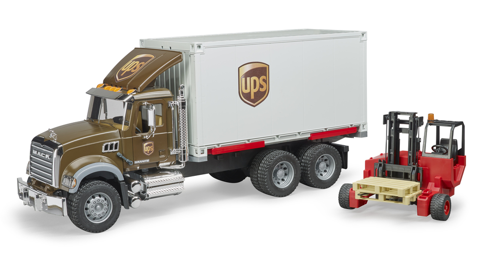 UPS Mack Track with Forklift - Bruder - Dancing Bear Toys