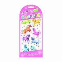 Rainbow Ponies Glitter Stickers
