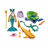 Mermaid King of the Sea with Shark Carriage